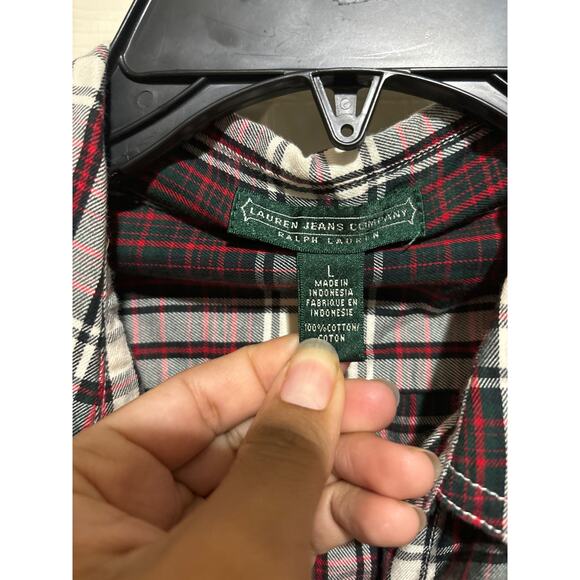 Lauren Jeans Company Button Down Shirt Top L - Picture 2 of 3